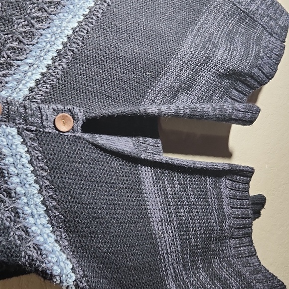 BKE Cardigan Sweater Womens size M  Blue Knit Hooded Button - Picture 2 of 9